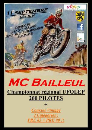 Affiche MOTOCROSS UFOLEP REGIONAL MC BAILLEUL - 11 septembre 2022