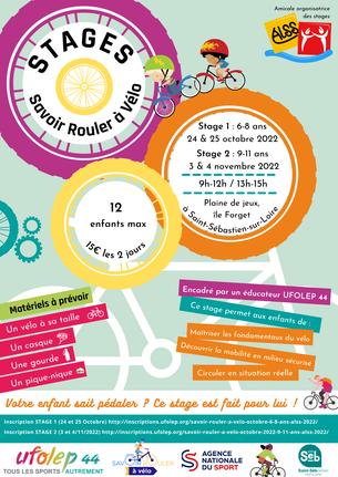 Affiche Savoir Rouler à Vélo Novembre 2022 9 -11 ans ALSS - 3/4 novembre 2022