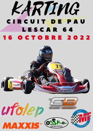 Affiche TROPHEE KART UFOLEP NOUVELLE AQUITAINE 2022. SIXIEME EPREUVE - CIRCUIT DE PAU LESCAR (64) - 16 October 2022