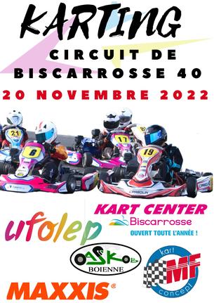 Affiche TROPHEE UFOLEP KART NOUVELLE AQUITAINE 2022 EPREUVE DE BISCARROSSE (40) - 20 November 2022
