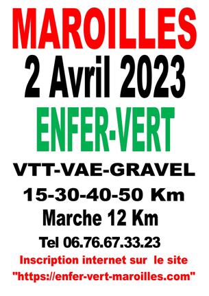 Affiche ENFERVERT MAROILLES VTT et MARCHE - 2 avril