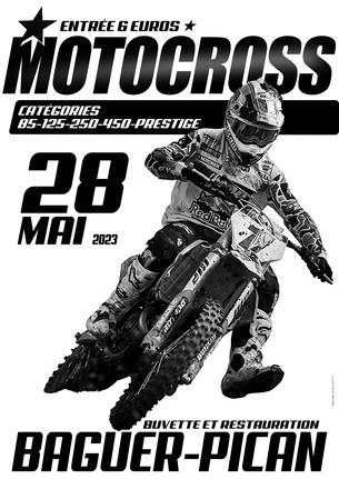 Affiche MOTOCROSS DE BAGUER PICAN - 28 Mai 2023