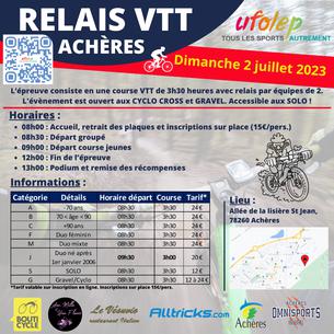 Affiche Relais VTT d'Achères - Dimanche 2 juillet 2023 - 2 juillet 2023