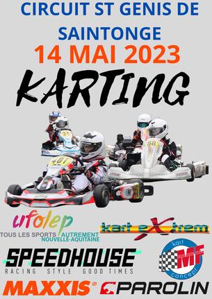 Affiche TROPHEE UFOLEP KART NOUVELLE AQUITAINE 2023 - EPREUVE DE SAINT GENIS DE SAINTONGE 17 - 14 Mai 2023