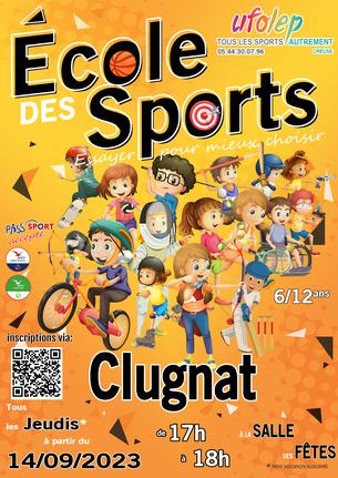Affiche École des Sports Clugnat - 14 Sep/29 Jun