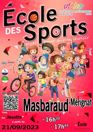 Affiche École des Sports Masbaraud-Mérignat - 27 juin