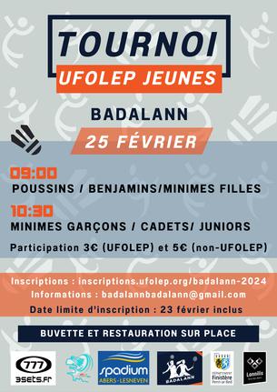 Affiche Tournoi Jeune de Badalann 2024 - 25 février 2024