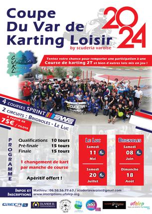 Affiche Coupe du Var de Karting Loisir 2024 Manche 2 Brignoles - 8 juin