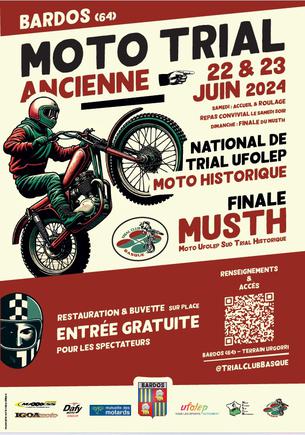 Affiche Trial moto ancienne du national et finale du MUSTH - 23 juin