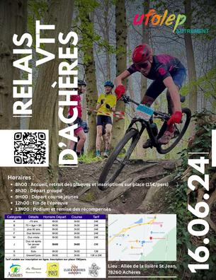 Affiche Relais VTT d'Achères - Dimanche 16 juin 2024 - 16 juin