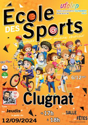 Affiche École des Sports - Clugnat 2024/2025 - 12 sep/31 déc