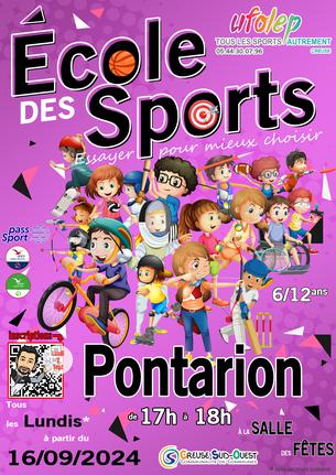 Affiche École des Sports - Pontarion 2024/2025 - 16 sep/31 déc