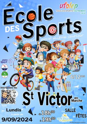 Affiche École des Sports - St Victor en Marche 2024/2025 - 9 sep/31 déc