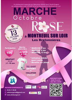 Affiche Marche Octobre Rose Ufolep49 - 12/13 octobre