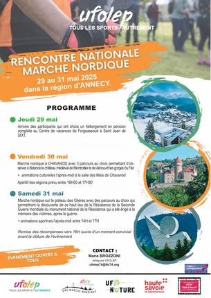 Affiche 3ème Rencontre Nationale Marche Nordique - 30/31 Mai 2025