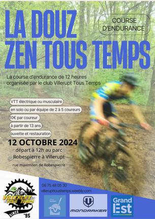 Affiche Course endurance VTT de 12h - 12 octobre