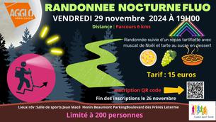 Affiche Randonnée Fluo Nocturne de la CAHC - 29 novembre