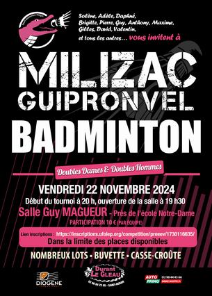 Affiche Tournoi Double Dames & Double Hommes - 22 novembre