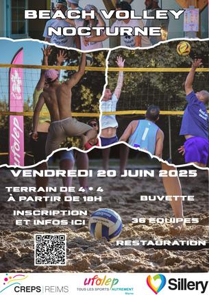 Affiche Tournoi Beach Volley Nocturne - 20 juin
