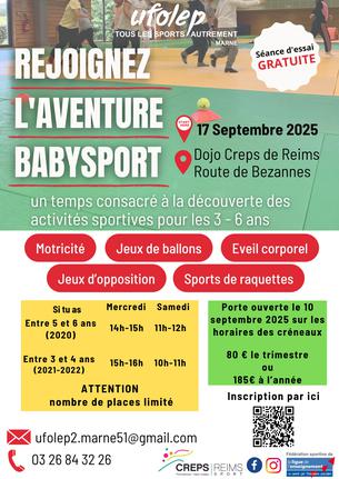 Affiche Babysport Ufolep - 17 sep/1 déc