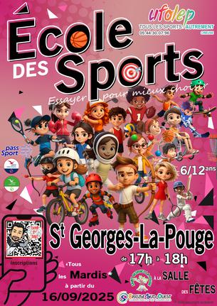 Affiche École des Sports St Georges la Pouge 2025-2026 - 1 sep/31 déc