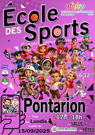 Affiche École des Sports Pontarion 2025-2026 - 1 sep/31 déc