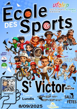 Affiche École des Sports St Victor 2025-2026 - 8 sep/31 déc