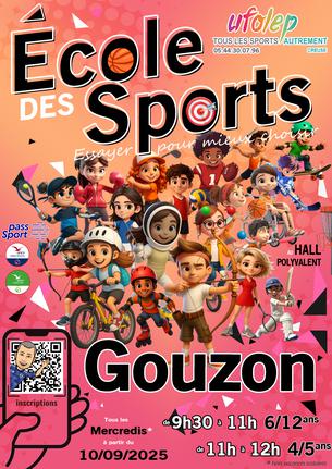 Affiche École des Sports Gouzon 2025-2026 - 10 sep/31 déc