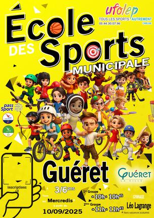 Affiche École des Sports Guéret 2025-2026 - 10 sep/31 déc