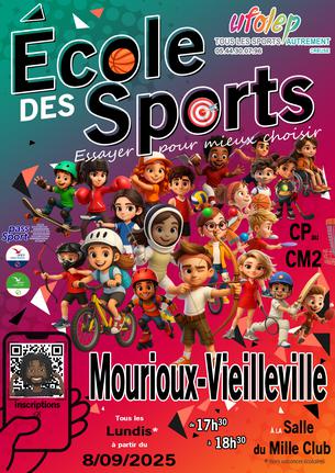 Affiche École des Sports Mourioux Vieilleville 2025-2026 - 8 sep/31 déc