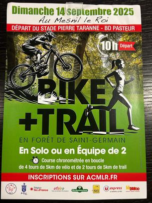 Affiche BIKE & TRAIL Le Mesnil Le Roi - 14 septembre
