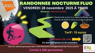 Affiche Randonnée Nocturne Fluo - 28 novembre