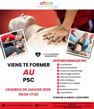 Affiche Formation PSC - 9 janvier 2026