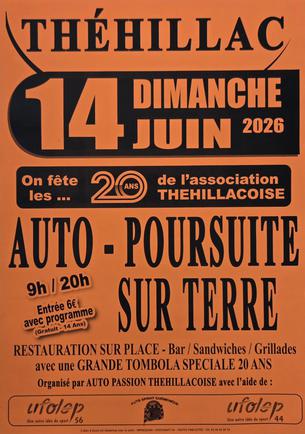 Affiche Auto Poursuite sur Terre - kart cross - Thehillac - 14 juin