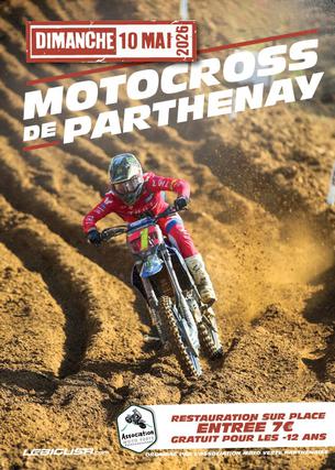 Affiche Moto cross Association Moto Verte Parthenaisienne - 10 Mai