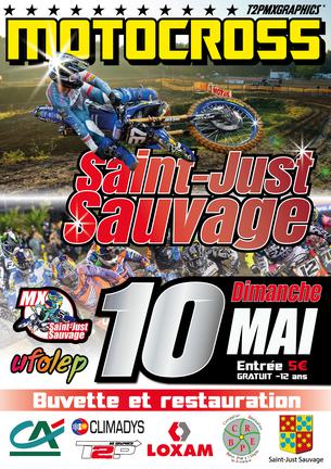 Affiche MOTOCROSS UFOLEP CHAMPAGNE ARDENNE - MX Saint-Just-Sauvage - 10 Mai