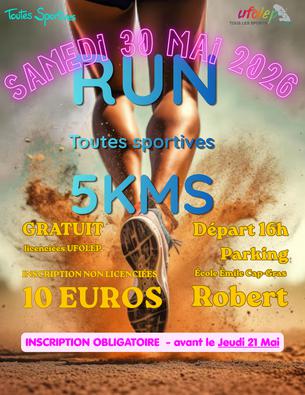 Affiche RUN TOUTES SPORTIVES - 5kms - 30 Mai