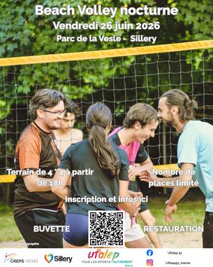 Affiche Tournoi de Beach Volley Nocturne - 26 juin