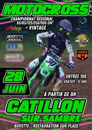 Affiche MOTOCROSS UFOLEP REGIONAL + VINTAGE CATILLON SUR SAMBRE 28 JUIN 2026 - 28 juin