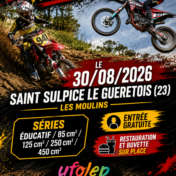 MOTOCROSS Saint Sulpice le Gueretois - Course sur prairie - 30 août