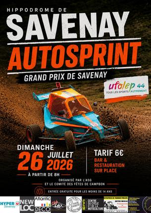 Affiche Auto Poursuite sur terre - Kart Cross - Savenay - 26 juillet