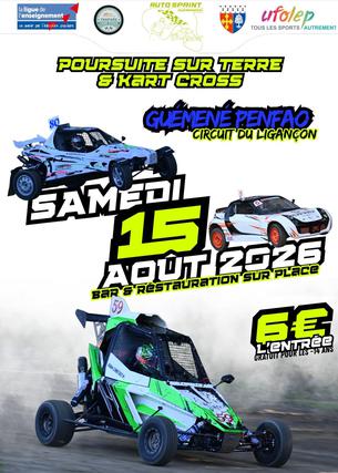 Affiche Auto Poursuite sur terre - Kart Cross Guemene 1 - 15 août