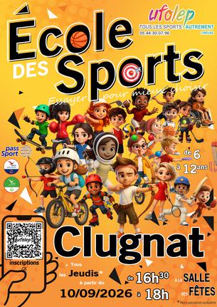 Affiche École des Sports Clugnat - 1 sep/31 déc