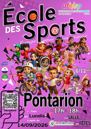 Affiche École des Sports Pontarion - 1 sep/31 déc