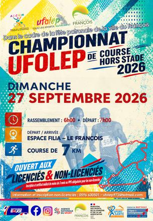 Affiche Championnat Course hors Stade Ufolep Martinique 2026 - 27 septembre