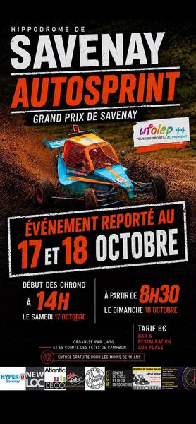 Affiche Auto Poursuite sur terre - Kart Cross - Savenay - 17/18 octobre