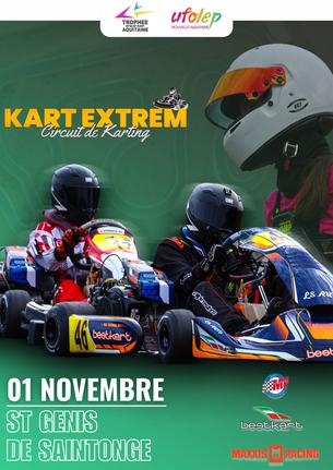 Affiche TROPHEE UFOLEP KART NOUVELLE AQUITAINE 2026 SIXIEME EPREUVE- ST GENIS DE SAINTONGE 17 - 01 NOVEMBRE 2026 - 1 novembre