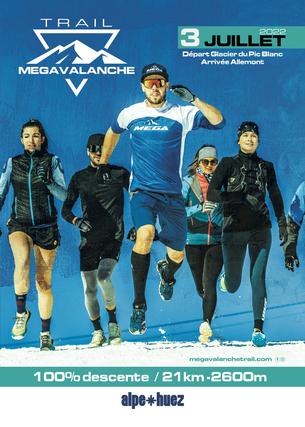 Affiche MEGAVALANCHE TRAIL - 100% Downhill running race - 3 July 2022