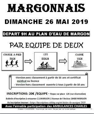 Affiche TRI LOISIRS DE MARGON - 26 Mai 2019
