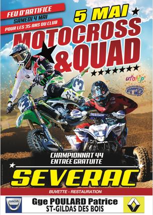 Affiche Motocross et Quads SEVERAC Championnat 44 UFOLEP - 5 Mai 2019